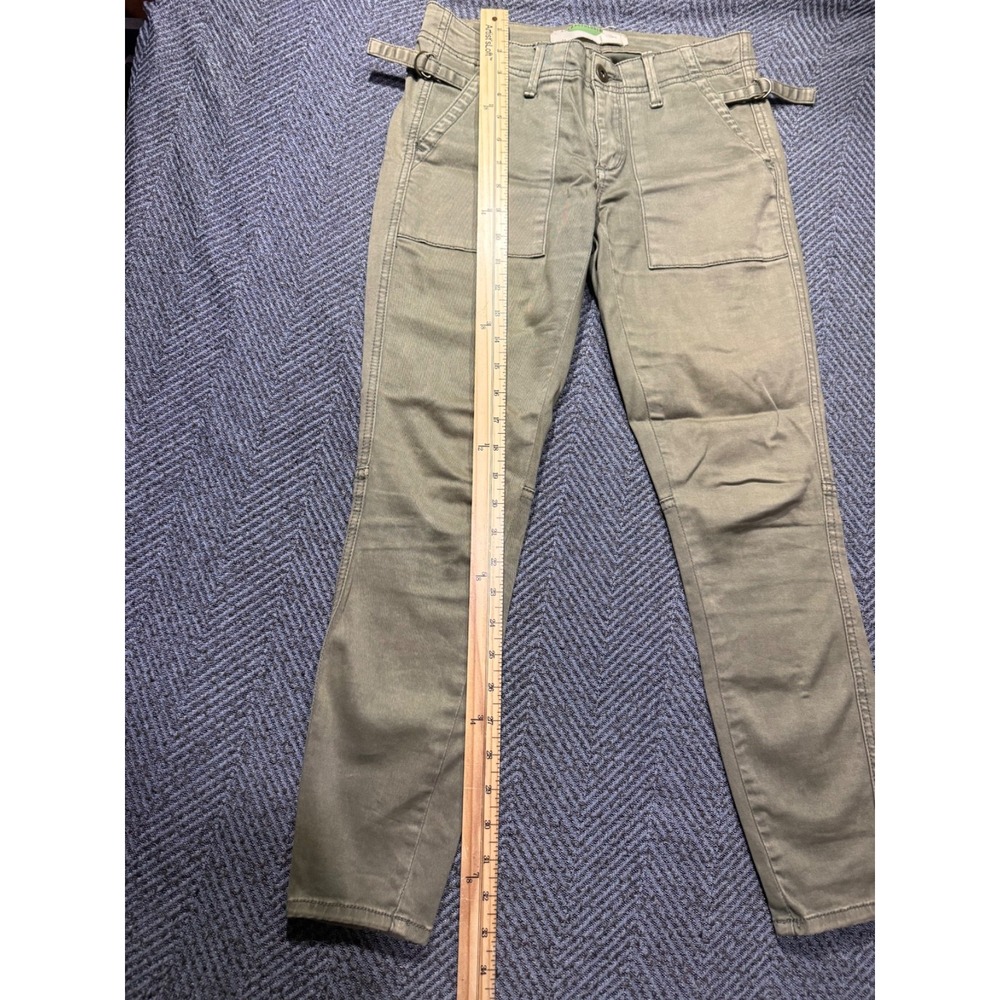 Anthropologie Pants Womens 24 Petite Army Olive Green Military Fatigue - Picture 2 of 6